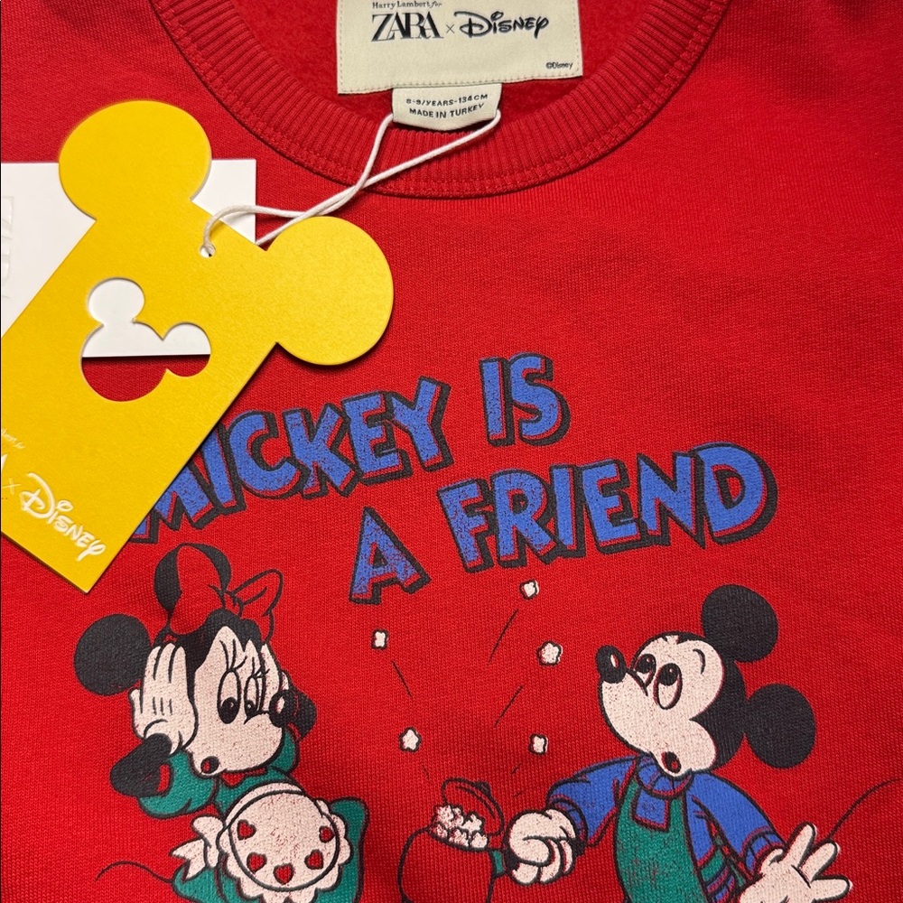 Zara Red Mickey Mouse Sweatshirt